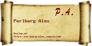 Perlberg Alex névjegykártya